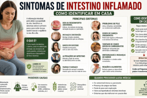 Sintomas de intestino inflamado como identificar em casa